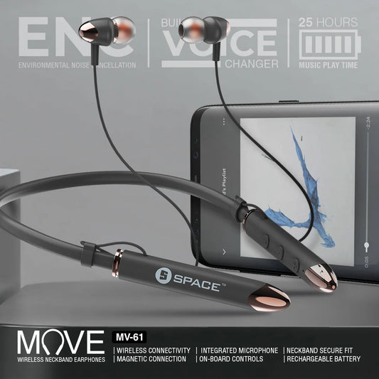 Move Wireless Neckband Earphones MV-61